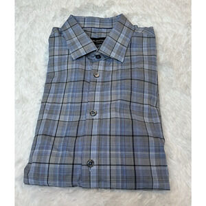 Bugatchi Classic Fit Men’s Button Down Long sleeve Large Comfort Stretch Shirt